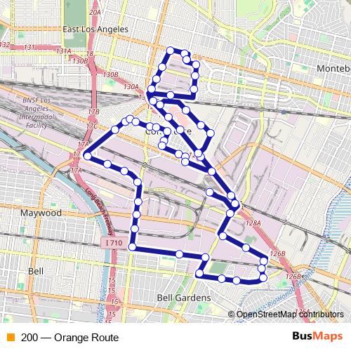 200 bus Line Map