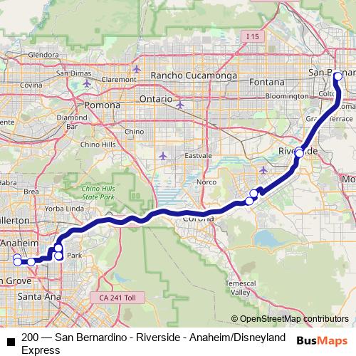 200 bus Line Map