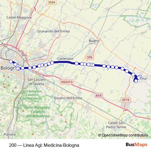 200 bus Line Map