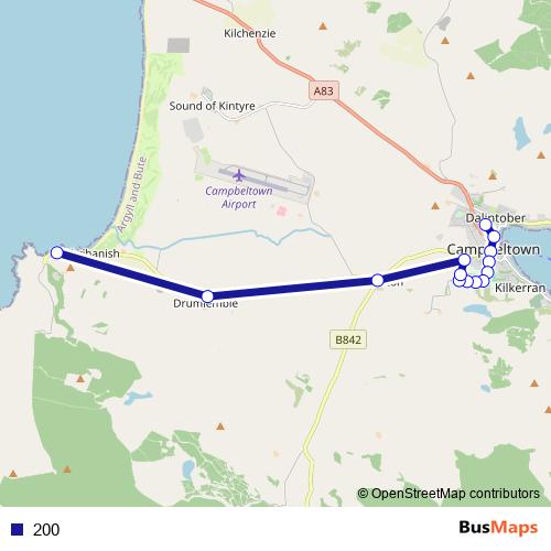 200 bus Line Map