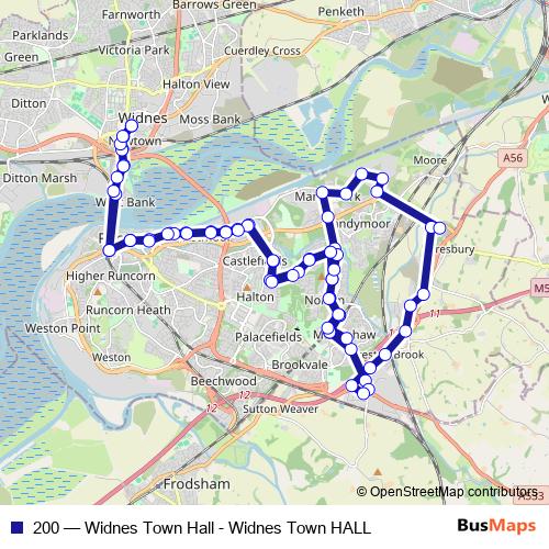 200 bus Line Map