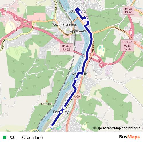 200 bus Line Map