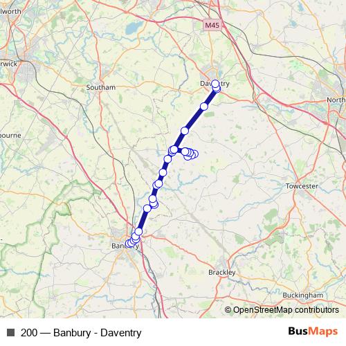 200 bus Line Map