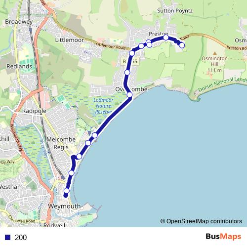 200 bus Line Map