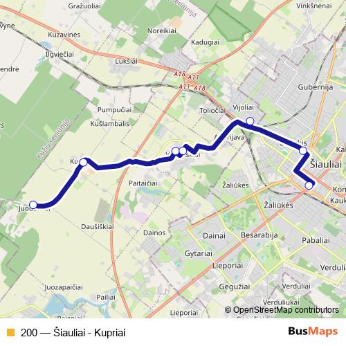 200 bus Line Map