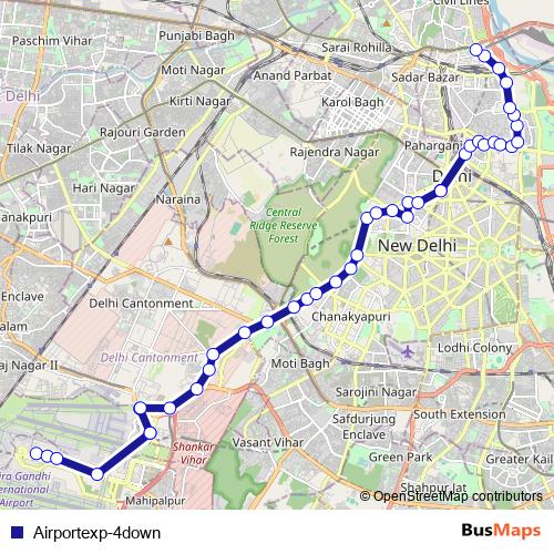 Airportexp-4down bus Line Map
