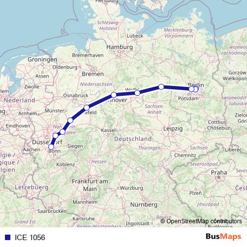 ICE 1056 rail Line Map