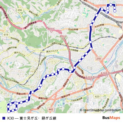 K30 bus Line Map