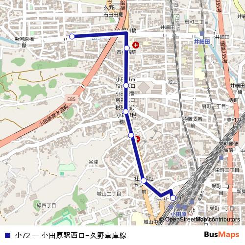 小72 bus Line Map