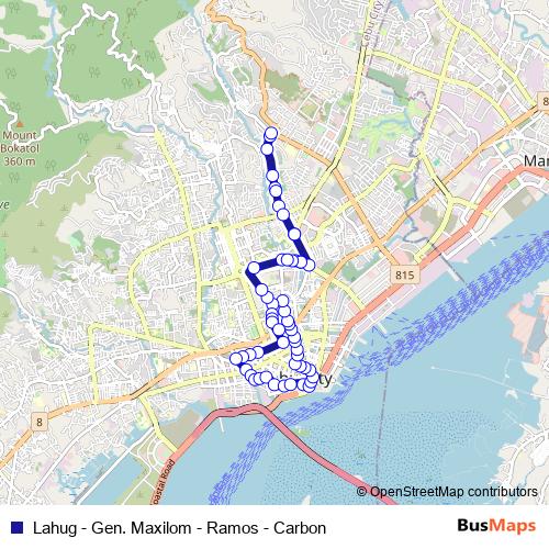 Lahug - Gen. Maxilom - Ramos - Carbon bus Line Map