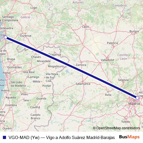 VGO-MAD (Yw) air Line Map