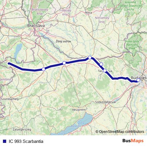 IC 993 Scarbantia rail Line Map