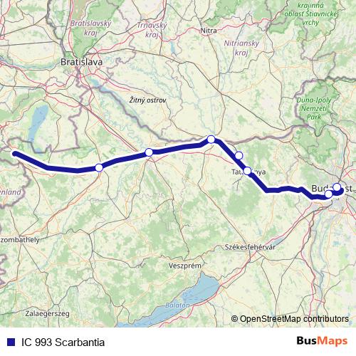 IC 993 Scarbantia rail Line Map