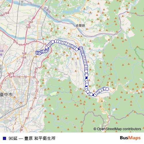 90延 bus Line Map