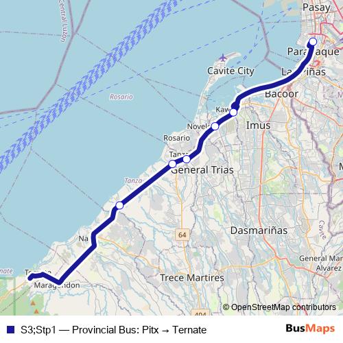 S3;Stp1 bus Line Map