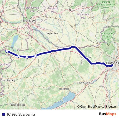 IC 995 Scarbantia rail Line Map