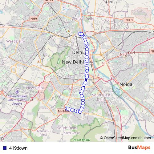 419down bus Line Map