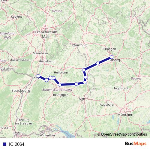 IC 2064 rail Line Map