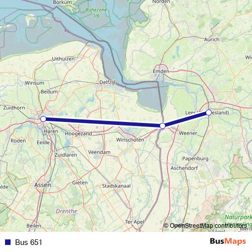 Bus 651 rail Line Map
