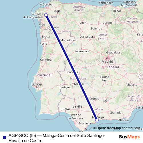 AGP-SCQ (Ib) air Line Map