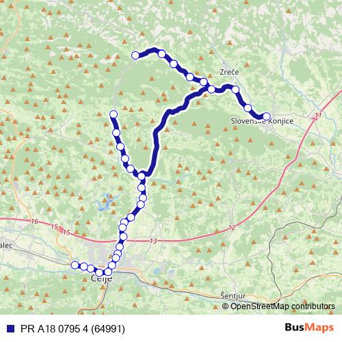 PR A18 0795 4 (64991) bus Line Map