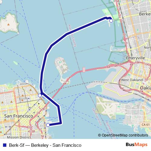 Berk-Sf ferry Line Map
