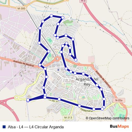 Alsa - L4 bus Line Map