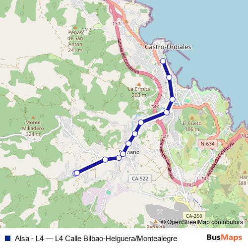 Alsa - L4 bus Line Map
