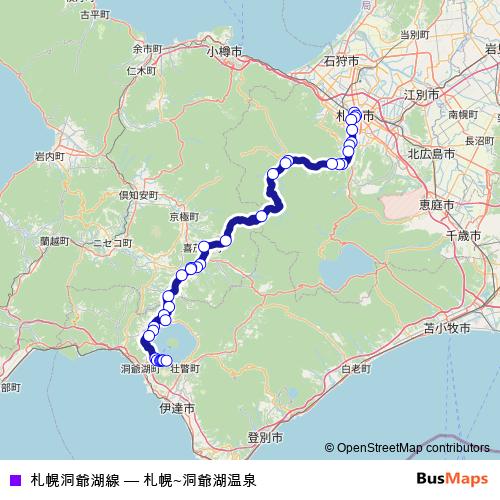 札幌洞爺湖線 bus Line Map