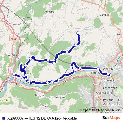 Xg690007 bus Line Map