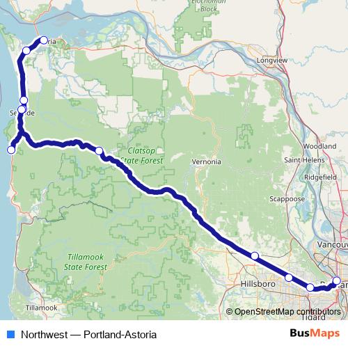Northwest bus Line Map