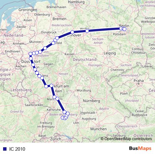 IC 2010 rail Line Map