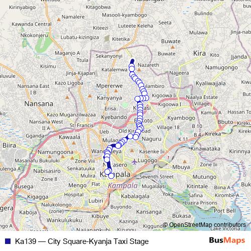 Ka139 bus Line Map