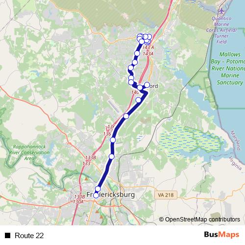 Route 22 bus Line Map