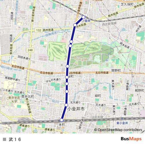武１６ bus Line Map