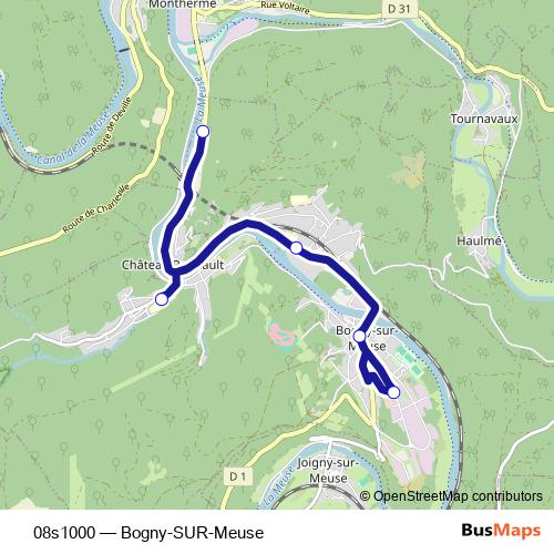 08s1000 bus Line Map