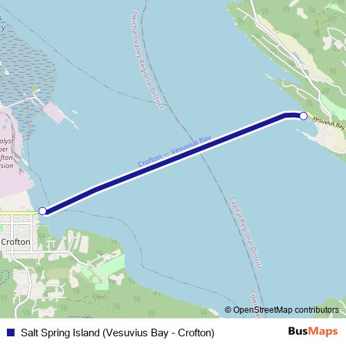 Salt Spring Island (Vesuvius Bay - Crofton) ferry Line Map