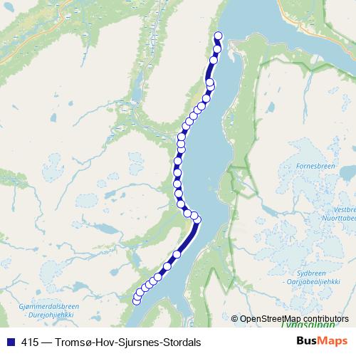 415 bus Line Map
