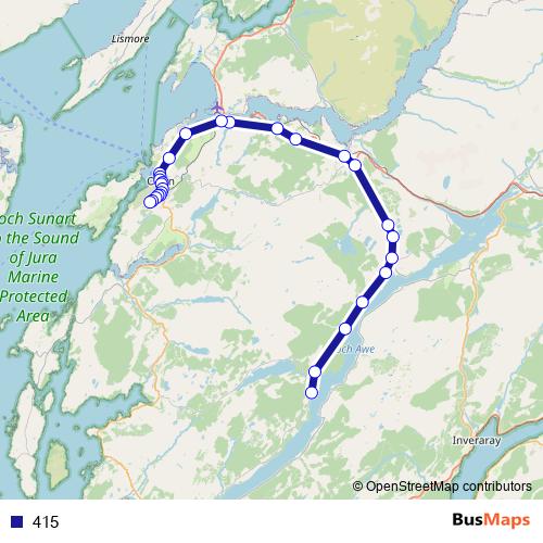 415 bus Line Map