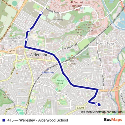 415 bus Line Map