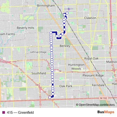 415 bus Line Map