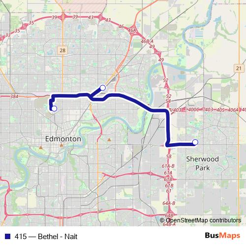 415 bus Line Map