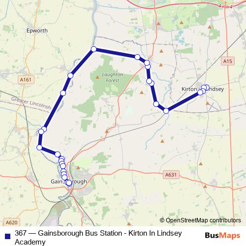 367 bus Line Map