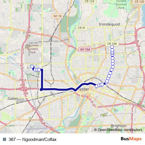 367 bus Line Map