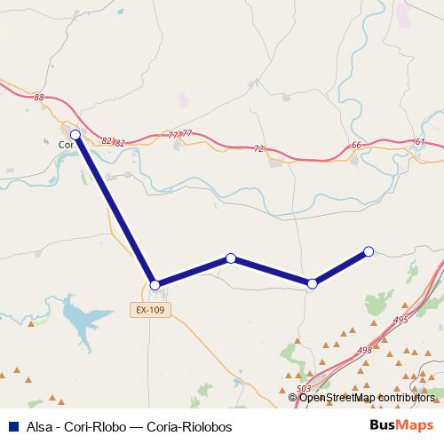 Alsa - Cori-Rlobo bus Line Map