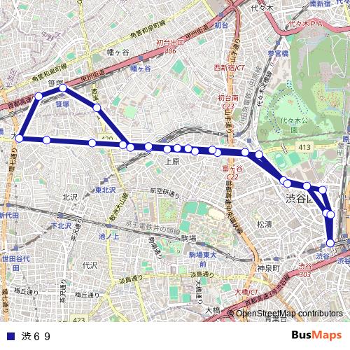 渋６９ bus Line Map