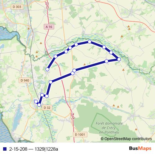 2-15-208 bus Line Map