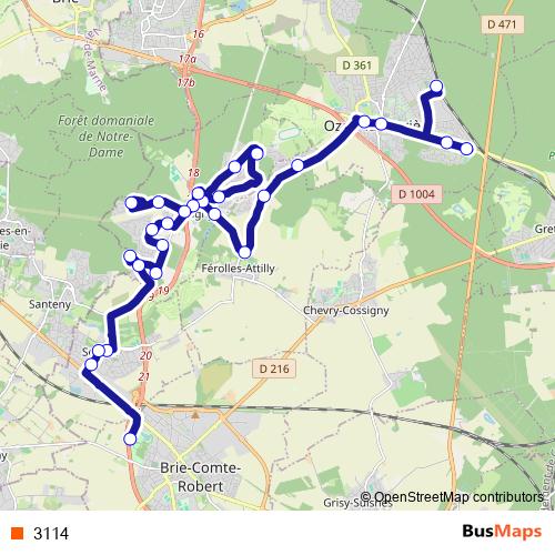 3114 bus Line Map