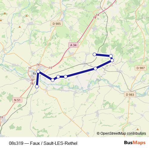 08s319 bus Line Map