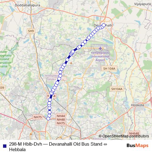 298-M Hblb-Dvh bus Line Map